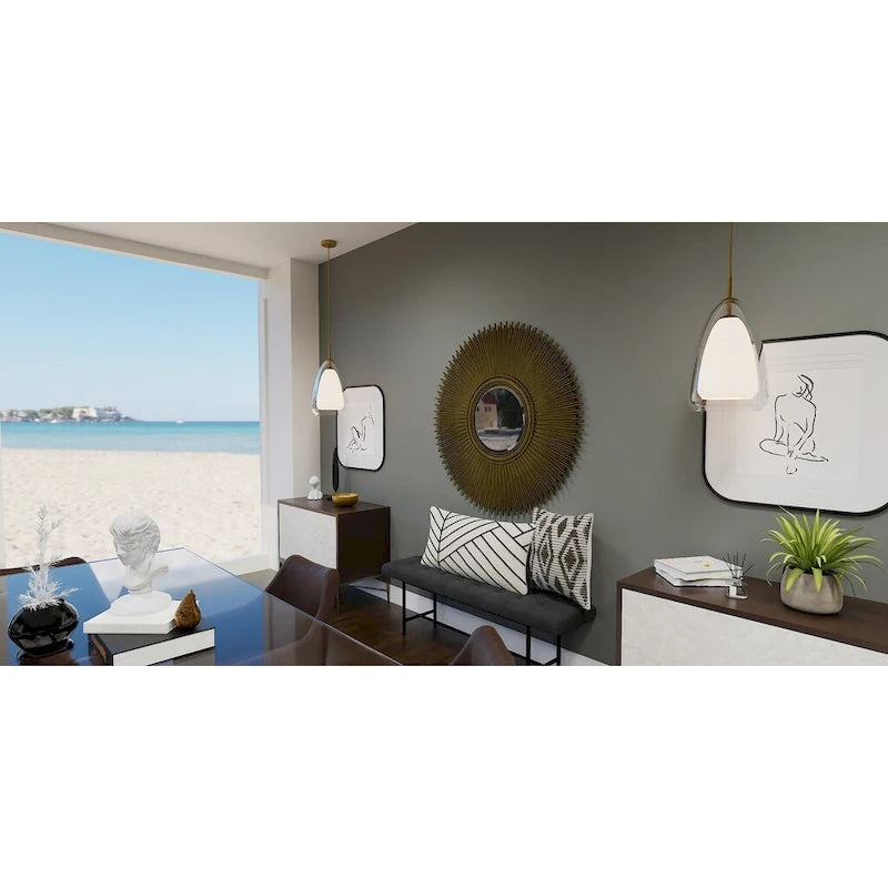 Suspension Aero 1 lumière en laiton vieilli