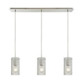 Elk Home Ice Fragments Satin Nickel With Clear Glass 3 Light Pendant