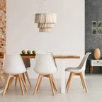 Lustre bohème beige à une lumière avec pompon en coton, design fait main, 40 cm de diamètre.