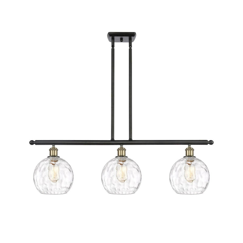 Luminaire îlot 3 lumières 36" en verre d'eau Innovations Lighting Athens - Abat-jour 8"