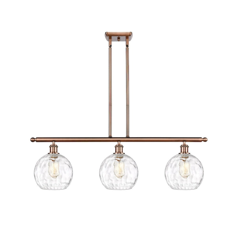 Luminaire îlot 3 lumières 36" en verre d'eau Innovations Lighting Athens - Abat-jour 8"