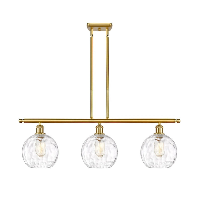 Luminaire îlot 3 lumières 36" en verre d'eau Innovations Lighting Athens - Abat-jour 8"