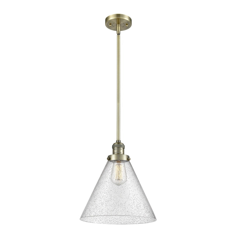 Suspension miniature Franklin Restoration Cone d'Innovations Lighting - 1 lumière, tige de 12 pouces