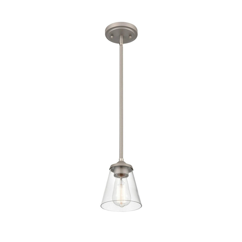 Suspension Josleen de Millennium Lighting, disponible en plusieurs finitions avec abat-jour en verre transparent
