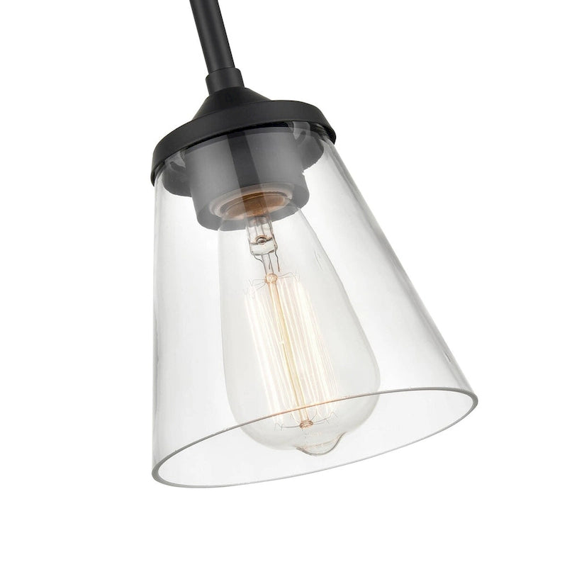Suspension Josleen de Millennium Lighting, disponible en plusieurs finitions avec abat-jour en verre transparent