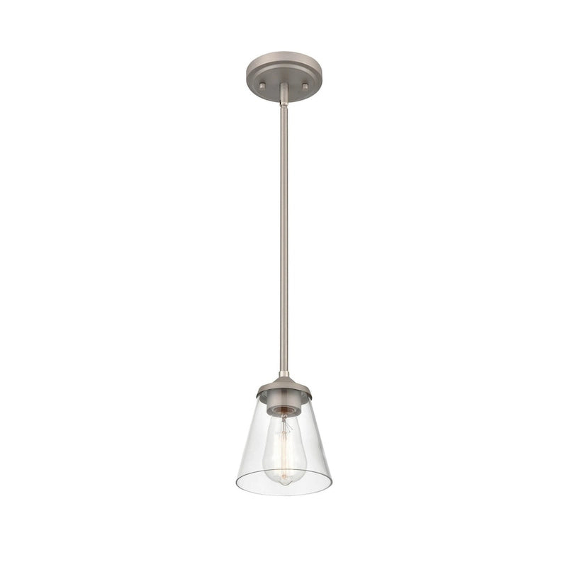 Suspension Josleen de Millennium Lighting, disponible en plusieurs finitions avec abat-jour en verre transparent