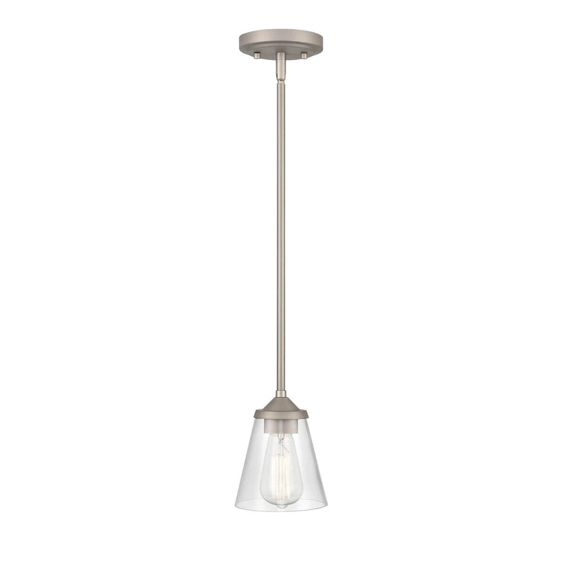 Suspension Josleen de Millennium Lighting, disponible en plusieurs finitions avec abat-jour en verre transparent