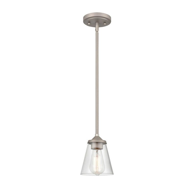 Suspension Josleen de Millennium Lighting, disponible en plusieurs finitions avec abat-jour en verre transparent