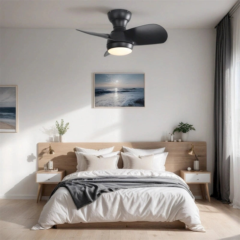 Ventilateur de plafond LED 23 pouces à intensité variable avec télécommande et moteur CC réversible - Non disponible