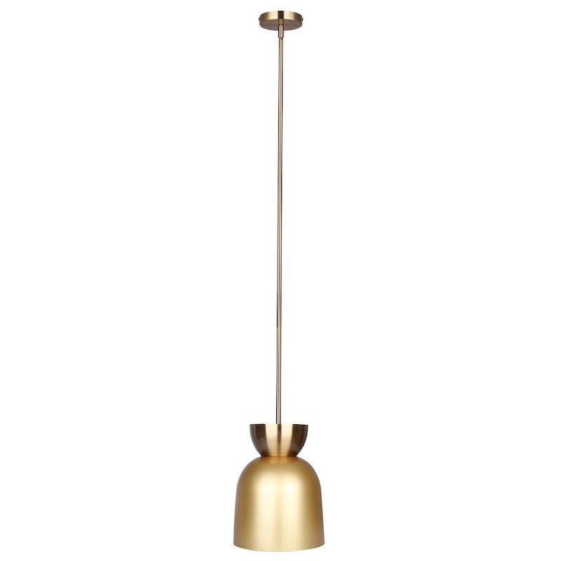Suspension AUREA 60 watts, 1 lumière, dorée, style moderne du milieu du siècle, avec abat-jour en métal doré