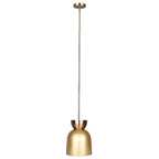 Suspension AUREA 60 watts, 1 lumière, dorée, style moderne du milieu du siècle, avec abat-jour en métal doré