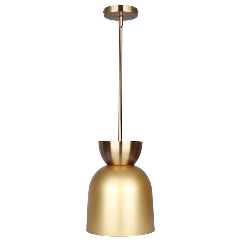 Suspension AUREA 60 watts, 1 lumière, dorée, style moderne du milieu du siècle, avec abat-jour en métal doré