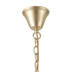 Suspension industrielle dorée à 4 lumières avec structure géométrique en métal