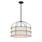 Suspension Lavery Gateway Park Coal avec lin couleur avoine, 5 lumières