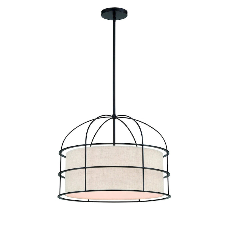 Lavery Gateway Park Coal With Oatmeal Linen 5 Light Pendant