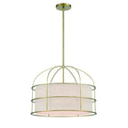 Suspension Lavery Gateway Park Coal avec lin couleur avoine, 5 lumières