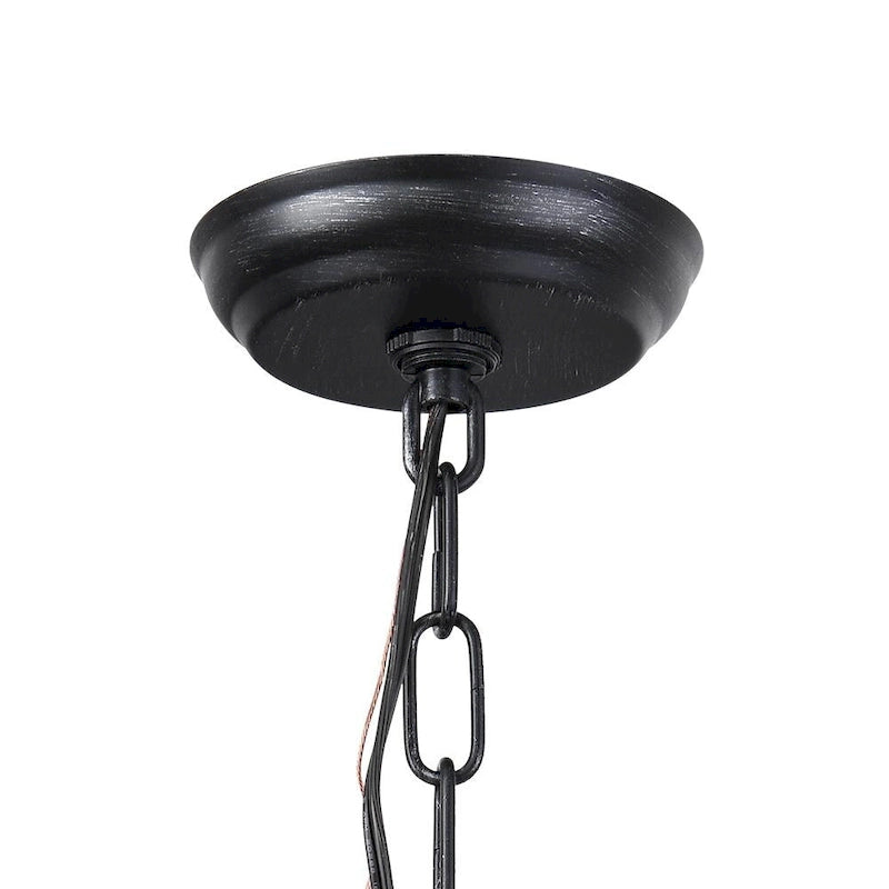 Suspension lanterne carrée en bois vieilli à une lumière, style ferme.