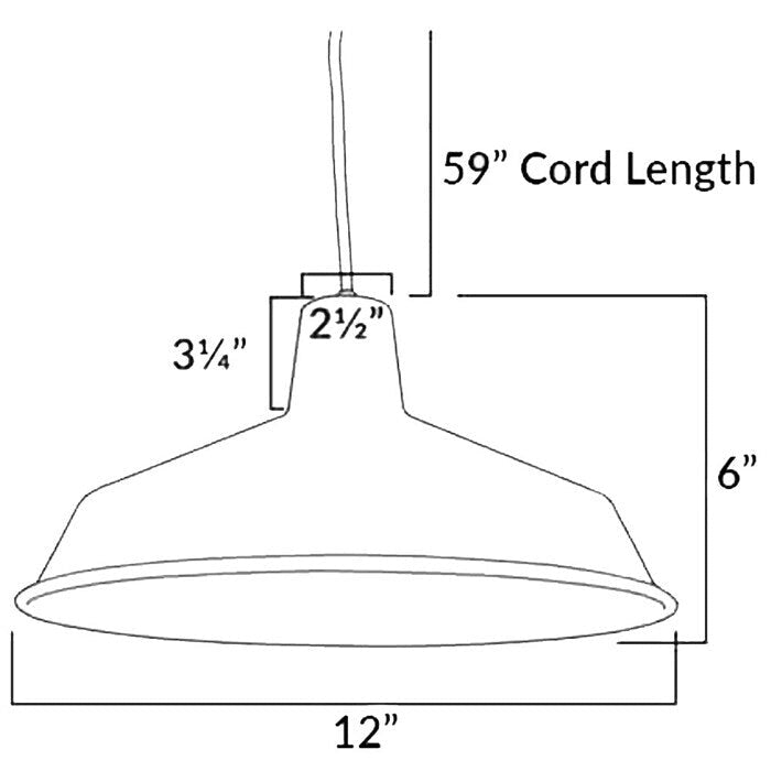 Suspension métallique vintage de style grange, 120 V, 12 pouces, qualité commerciale