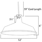 Suspension métallique vintage de style grange, 120 V, 12 pouces, qualité commerciale