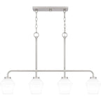 Luminaire îlot Nielson à 4 lumières en nickel brossé