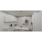 Luminaire îlot Nielson à 4 lumières en nickel brossé