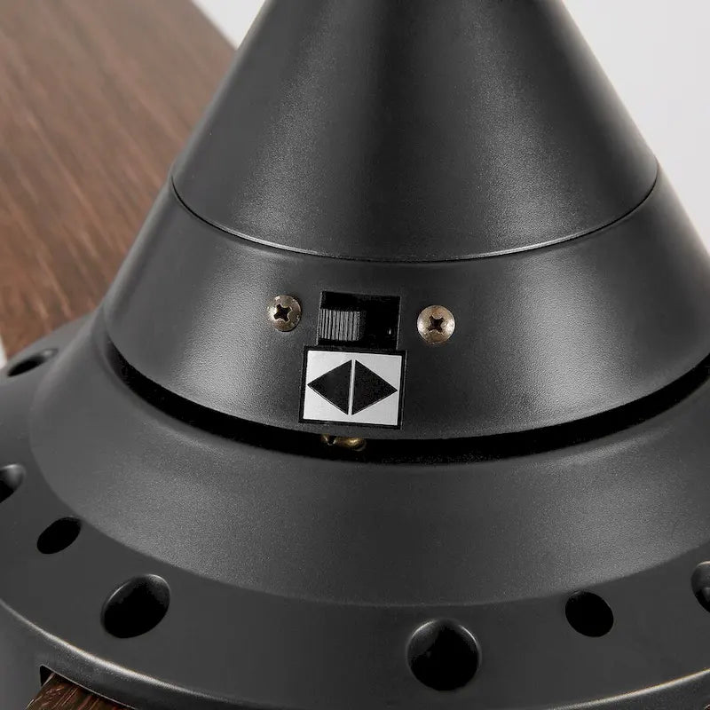 Ventilateur de plafond avec éclairage LED intégré de 48 pouces et pales en ABS imitation bois brun