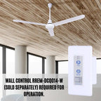 Ventilateur de plafond industriel blanc de 48 pouces avec moteur CC pour salles de sport, écoles et ateliers