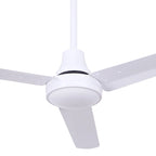 Ventilateur de plafond industriel blanc de 48 pouces avec moteur CC pour salles de sport, écoles et ateliers