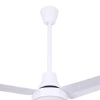Ventilateur de plafond industriel blanc de 48 pouces avec moteur CC pour salles de sport, écoles et ateliers