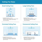 Ventilateur de plafond 52" à double pale en bois et cristal avec télécommande