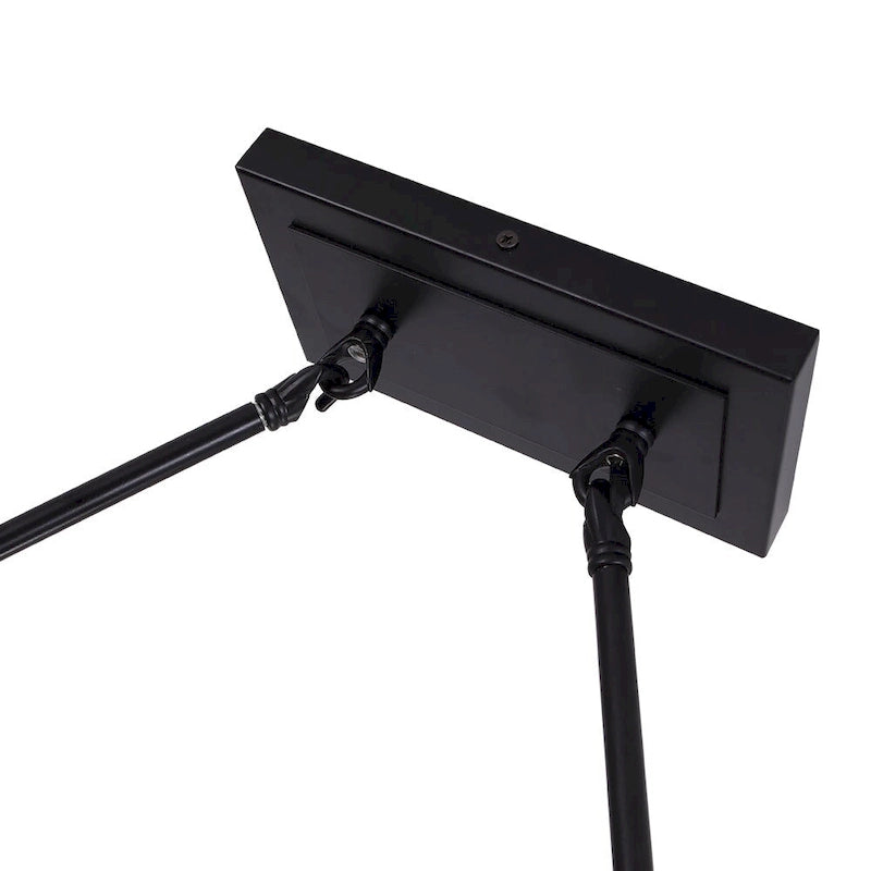 Suspension linéaire en corde de bois à 8 lumières pour îlot de cuisine - Noir