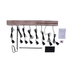 Suspension linéaire en corde de bois à 8 lumières pour îlot de cuisine - Noir