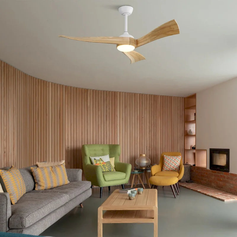 Ventilateur de plafond moderne de 132 cm (52 ​​pouces) pour salon, avec lumière et télécommande