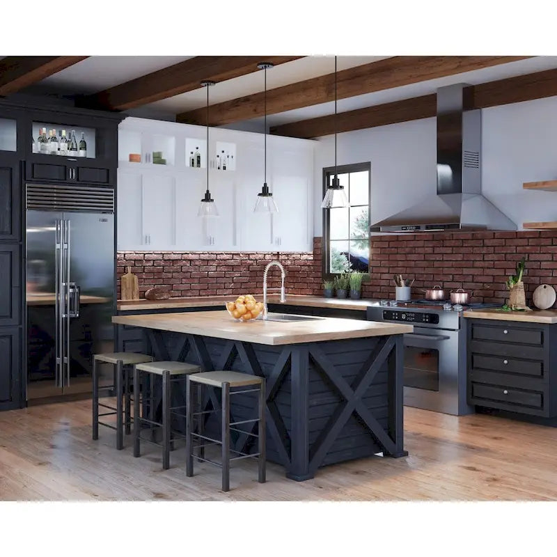 Suspension moderne de style ferme à une lumière Hinton Collection, finition nickel brossé - 20,3 cm x 20,3 cm x 21,9 cm