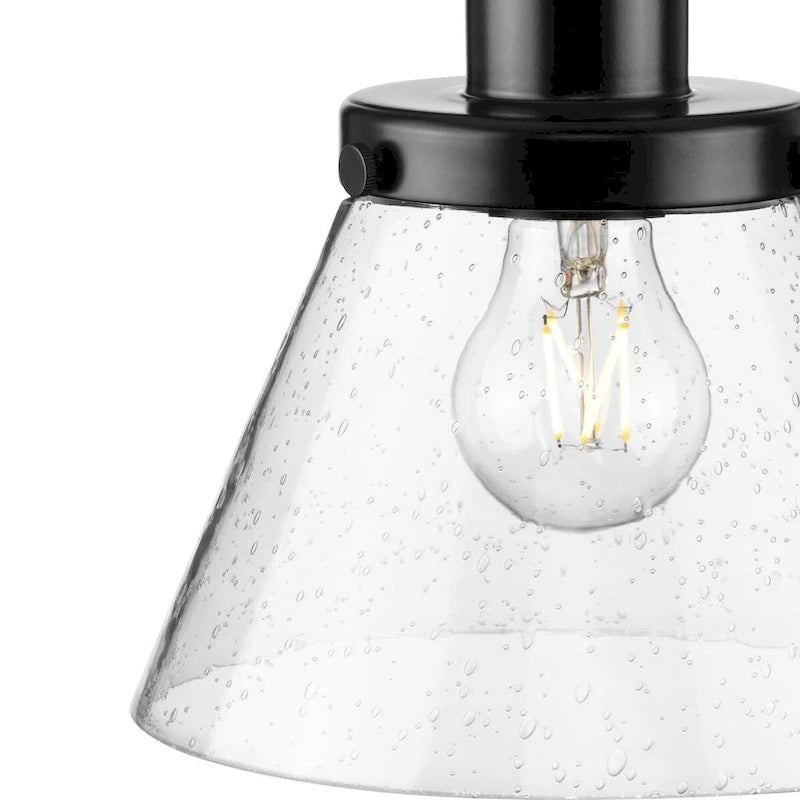 Suspension moderne de style ferme à une lumière Hinton Collection, finition nickel brossé - 20,3 cm x 20,3 cm x 21,9 cm