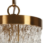 Suspension miniature Uolla Modern Glam en laiton et verre texturé, 1 lumière, pour chambre à coucher - D6,9 x H11,4