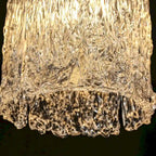 Suspension miniature Uolla Modern Glam en laiton et verre texturé, 1 lumière, pour chambre à coucher - D6,9 x H11,4