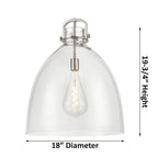 Suspension Innovations Lighting Newton Bell - 1 lumière, tige de 18 pouces