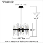 Suspension Regal à 8 lumières noir mat