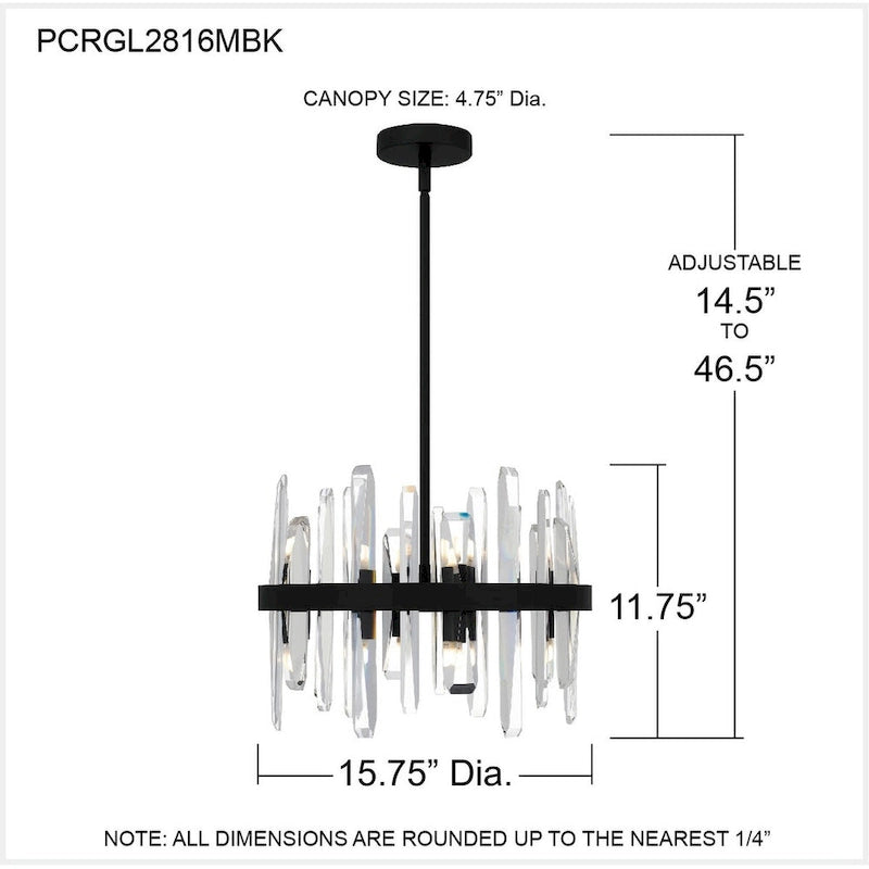Suspension Regal à 8 lumières noir mat