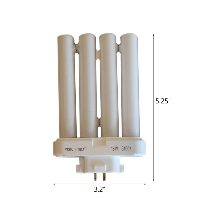 Ampoule fluocompacte de remplacement 18 W à spectre complet (4 broches, culot G24Q) de VisionMax - Blanche