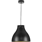 Suspension moderne en métal noir mat Radian LED Collection - 40,6 cm x 40,6 cm x 35,6 cm