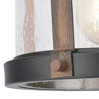 Suspension intérieure Westinghouse Lighting Cindy à une lumière, finition bronze huilé avec accents bois de grange et verre clair bullé