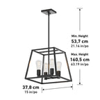 Lustre carré Artika Carter, noir