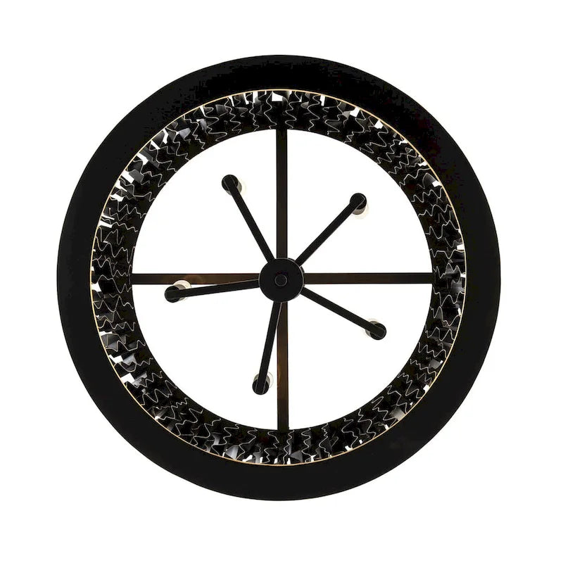 Suspension Estela à 5 lumières - Noir mat/Or français