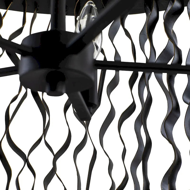 Suspension Estela à 5 lumières - Noir mat/Or français