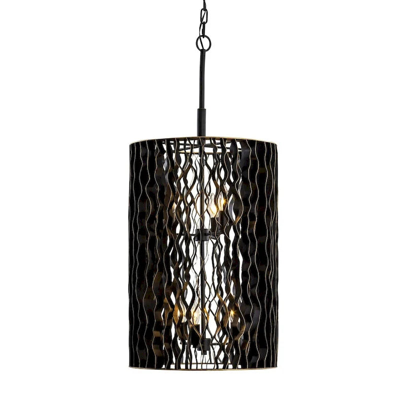 Estela 6-Light Foyer Pendant - Matte Black/French Gold