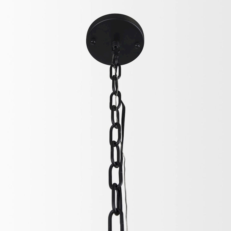 Suspension Edie en métal noir mat avec globe en verre dépoli, 1 lumière - 12,0 cm (L) x 12,0 cm (l) x 54,0 cm (H)