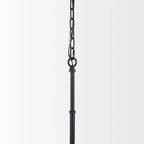 Suspension Edie en métal noir mat avec globe en verre dépoli, 1 lumière - 12,0 cm (L) x 12,0 cm (l) x 54,0 cm (H)