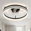 20  FanLight Flush Mount Low-Profile Ceiling Fan with 3 Color Temperature Dimmable LED Light 6 Speed Quiet Motor for Bedroom